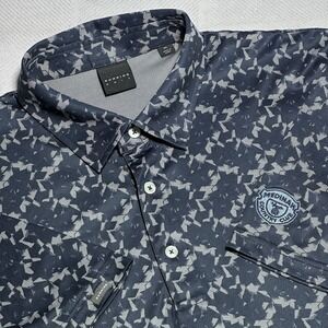 Dunning Golf Polo Mens Size XL Cracked Abstract Geometric Performance Medinah CC